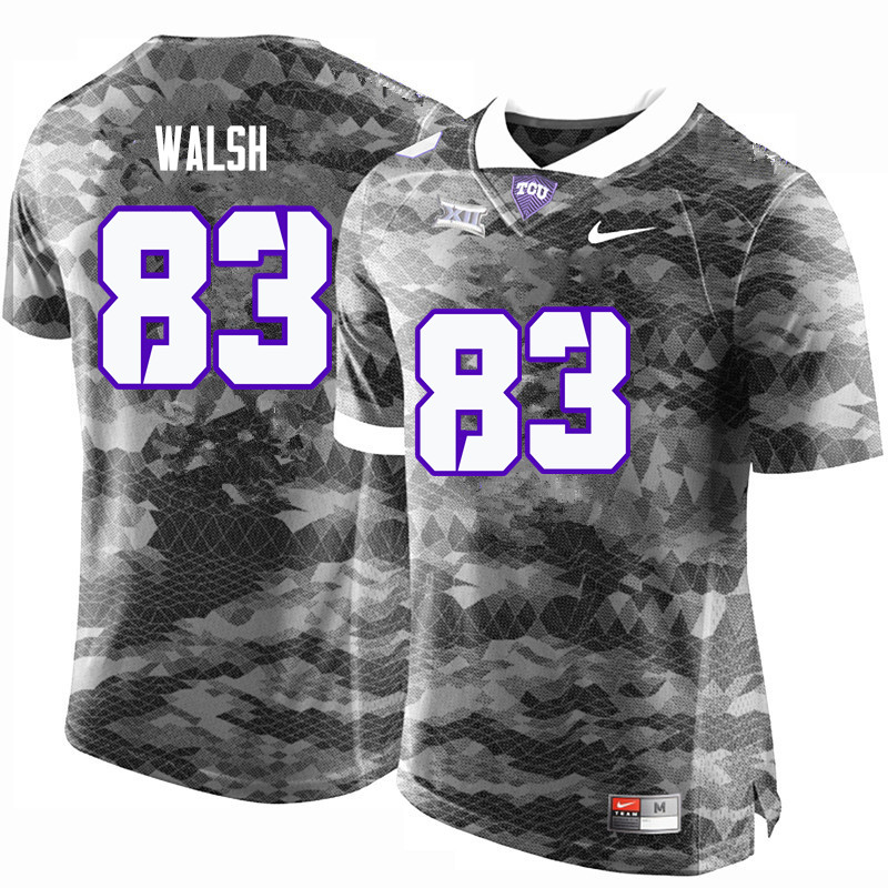 Men #83 Daniel Walsh TCU Horned Frogs College Football Jerseys-Gray - Click Image to Close